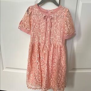 Elegant Pink Lace Kids Dress